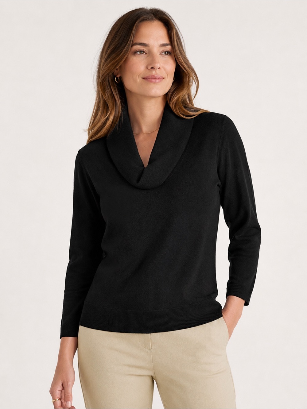 J. Jill lightweight Black Cowlneck Sweater SP